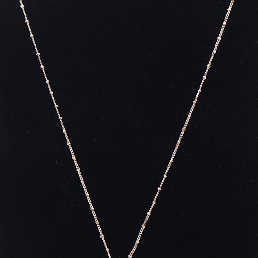 Floral Filigree Pendant Necklace Two Tone Rose Gold Silver Station Chain 29-32in - Picture 3 of 5